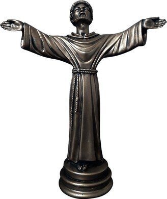 Priest Statue Alabaster Bronze Color Sculpture