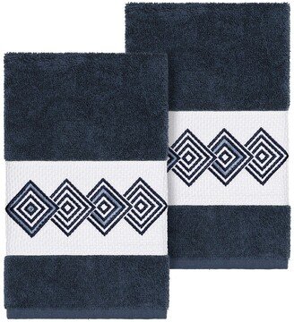 Noah Embellished Hand Towel - Set of 2 - Midnight Blue