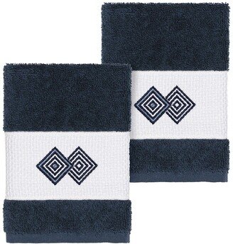 Noah Embellished Washcloth - Set of 2 - Midnight Blue