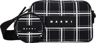 Black Checked Nylon Puff Bag