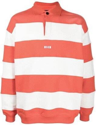 Horizontal Stripe-Print Polo Shirt