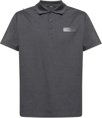 Logo-Patch Short-Sleeved Polo Shirt-AC