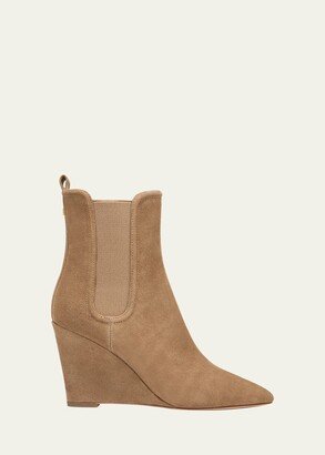 Iluska Suede Wedge Chelsea Booties