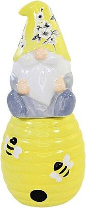 GANZ Tabletop Bee Gnome Salt & Pepper Set - One Salt & Pepper Set 3 Inches - Beehive Flowers - Er74554 - Dolomite - Yellow