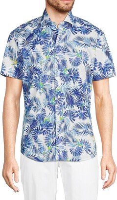 Leaf Print Short Sleeve Shirt