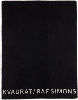 Kvadrat/Raf Simons Black Double-Faced Wool Logo Throw