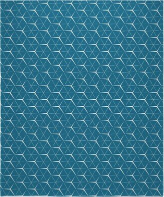 Fleece Photo Blankets: Hexagons - Blue Blanket, Plush Fleece, 50X60, Blue