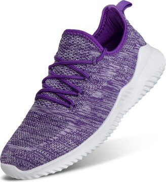 Flysocks Slip On Sneakers for Women-Fashion Sneakers Walking Shoes Non Slip Lightweight Breathable Mesh Running Shoes Comfortable Purple Grey Mix 9.5