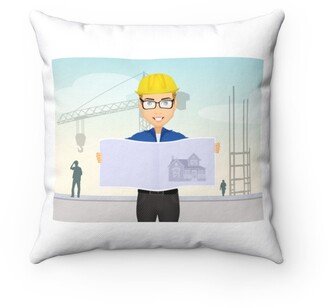 Worker Construction Pillow - Throw Custom Cover Gift Idea Room Decor