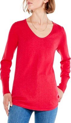 Vital V-Neck Sweater (Rose) Women's Clothing