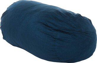 Great Deal Furniture Haley 6 Ft Faux Suede Microfiber Bean Bag (Blue)