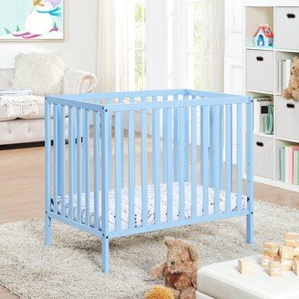 HOMEBAY 3-in-1 Convertible Mini Crib Espresso w/ Mattress pad