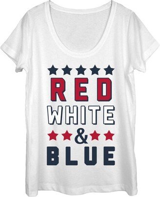 Women's Lost Gods Fourth of July and Blue Scoop Neck - White - Small