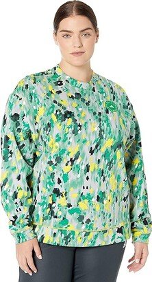 Plus Size Graphic Sweatshirt HI5368 (White/Clear Onix/Yellow/Green) Women's Clothing