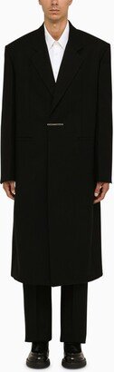 Black wool tailored coat-AA