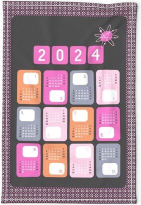 Mid Century Modern Tea Towel - 2024 Retro Atomic By Danadudesign Calendar Era Linen Cotton Canvas Spoonflower