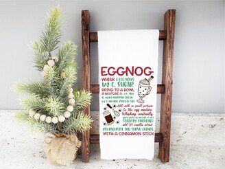 Christmas Eggnog Recipe Hand Towel, Holiday Waffle Weave Winter Decor, Dish Housewarming Gift