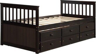 Twin Daybed with Trundle Bed and Storage Drawers