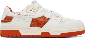 White & Orange Low Top Sneakers