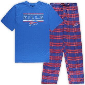 Men's Concepts Sport Royal, Red Buffalo Bills Big and Tall Flannel Sleep Set - Royal, Red