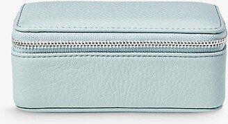 Womens Poolblue Logo-print Grained-leather Jewellery Case