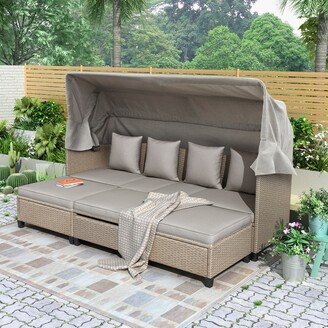 4 Piece UV-Proof Resin Wicker Patio Sofa Set