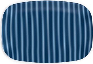 Serving Platters: Tennessee Pin Stripe Serving Platter, Blue