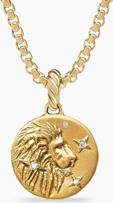 Leo Amulet in 18K Yellow Gold with Diamonds Women's