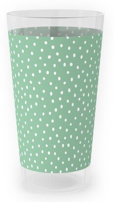 Outdoor Pint Glasses: Joyful Bright Dots - Green Outdoor Pint Glass, Green