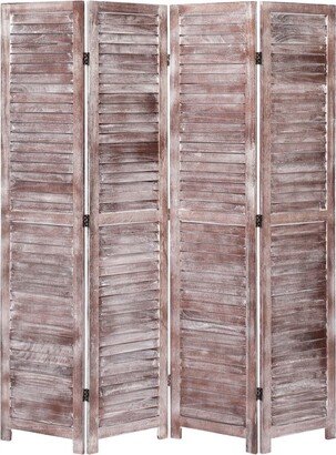 4-Panel Room Divider Brown 55.1x64.7 Wood