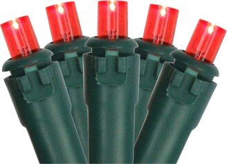 Northlight Set of 50 Red Led Wide Angle Christmas Lights on Green Wire