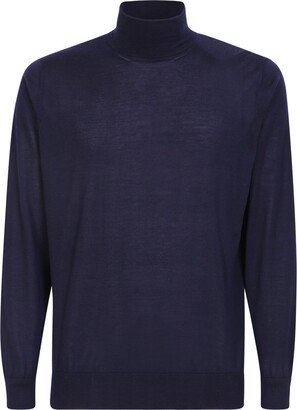 Blue Silk And Cashmere Sweater