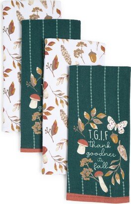 4-Pack Fall Foliage Kitchen Towels