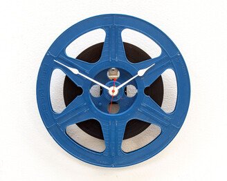 Film Reel Wall Clock, Filmmaker, Movie, Theater, Decor, Photographer, Recycle, Reuse, Repurpose, Upcycle, Antique, Vintage, 16mm, Battery