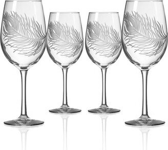 Peacock White Wine 12Oz - Set Of 4 Glasses