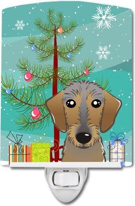 Christmas Tree and Wirehaired Dachshund Ceramic Night Light