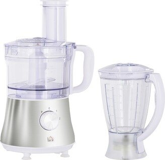 HOMCOM Food Processor for Chopping, Slicing, Shredding, Mincing Pureeing, Food Chopper with 5-Cup Bowl, 1.5L Blender, 3 Blades & Adjustable Speed