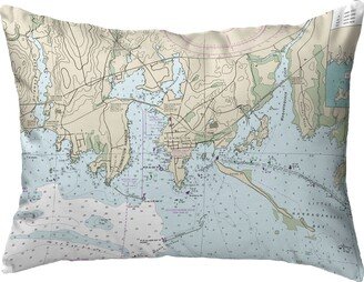 Betsy Drake Stonington Harbor, CT Nautical Map Noncorded Pillow 16x20