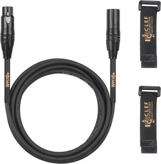 Clef Audio Labs XLR Male to XLR Female, Black Zinc Alloy Shell/PVC Jacket - 1FT -1PK