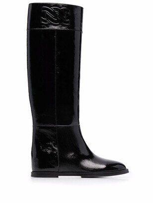 C-Chain knee-length leather boots-AA