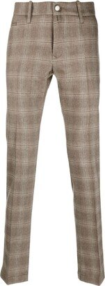 Plaid-Check Wool-Blend Tapered Trousers-AA