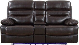 78 X 40 X 41 Brown Power Reclining Console Loveseat - 78 X 40 X 41