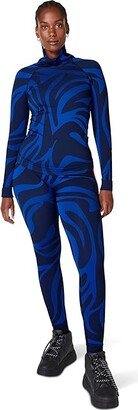 Animal Base Layer Legging (Blue Animal Flow Jacquard) Women's Clothing