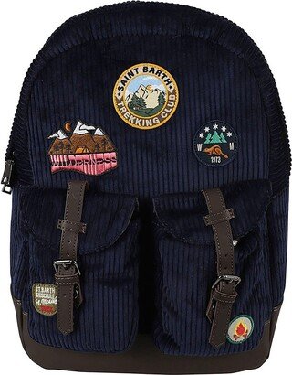 Logo Embroidered Zip-Up Backpack