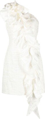 Adelia ruffled one-shoulder minidress