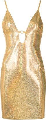 Fitted Metallic Mini Dress