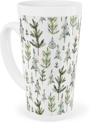 Mugs: Winter Landscape Tall Latte Mug, 17Oz, Green