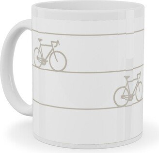 Mugs: Biking Ceramic Mug, White, 11Oz, White