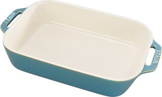 Ceramic 10.5-inch x 7.5-inch Rectangular Baking Dish - Rustic Turquoise