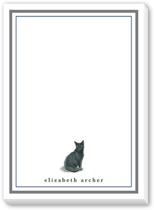 Notepads: Black Cat Love 5X7 Notepad, Grey, Matte